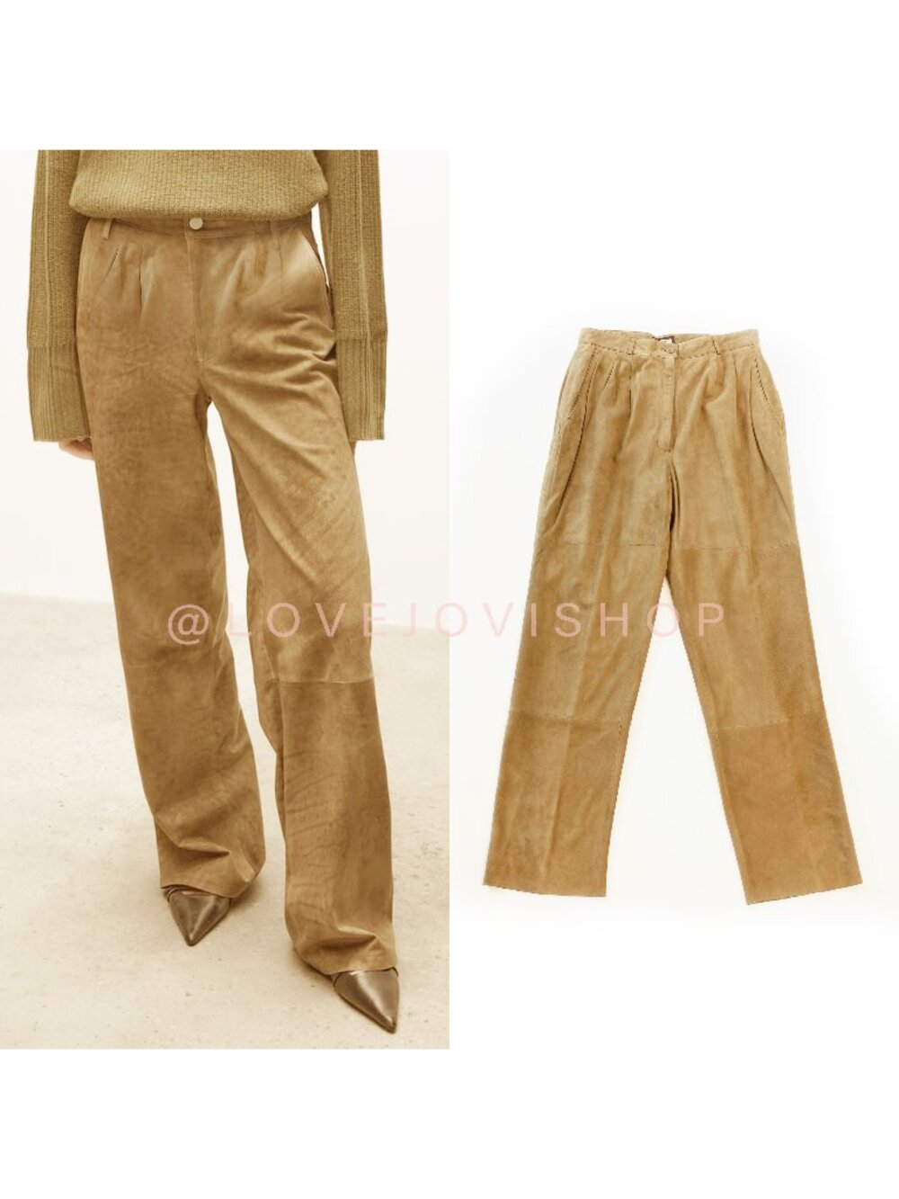 **RARE** Vintage 90s Suede Pants | Toffs Camel Beige Pleated | Indie Streetwear